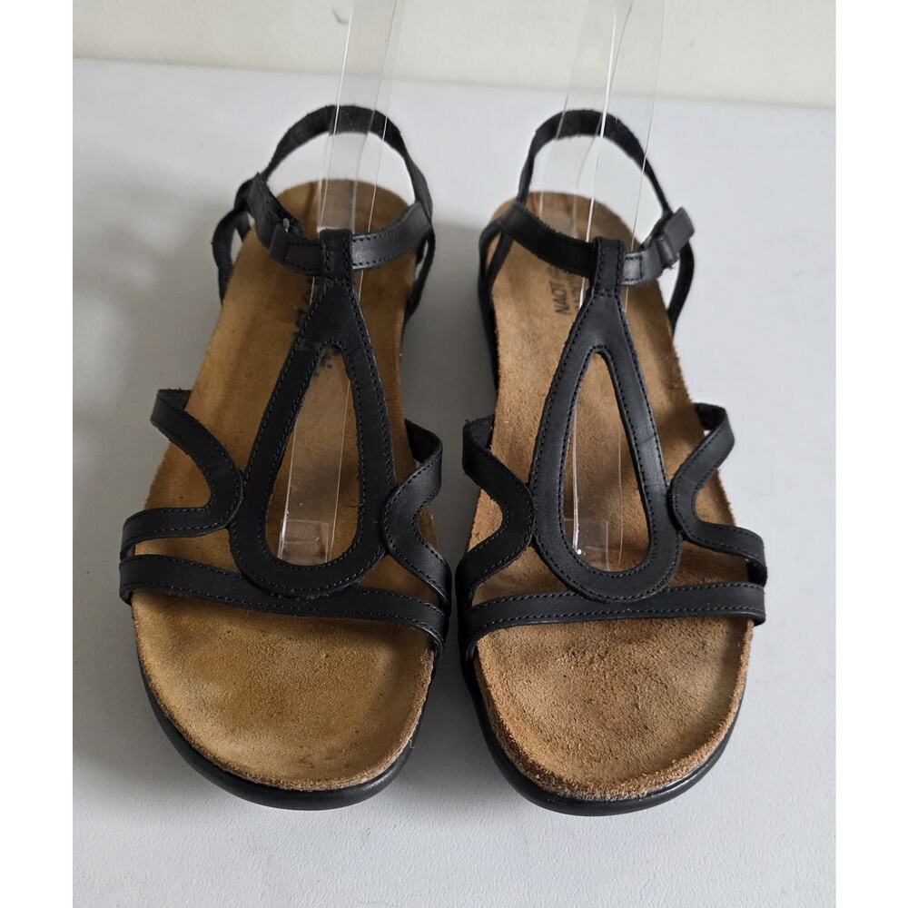 NAOT Dorith Leather Strappy Sandals Black Raven Size 11